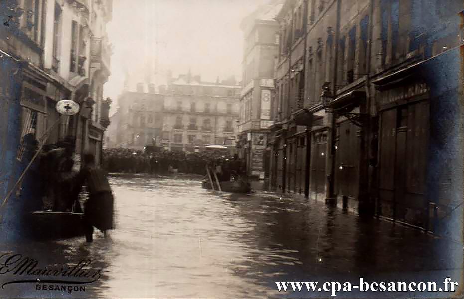 BESANÇON - Inondations dans le bas de la Grande rue - Janvier 1910